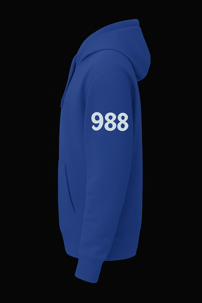 PRE ORDER: Royal Blue Mental Health Awareness Collection Hoodies (988-Hotline)